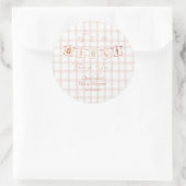 Es ist eine Girl Niedlich Brown Gingham Notedry Ba Runder Aufkleber (Tasche)