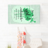 Es ist eine Girl Niedlich Pastel Green Gingham Bab Banner (Insitu)