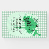 Es ist eine Girl Niedlich Pastel Green Gingham Bab Banner (Horizontal)