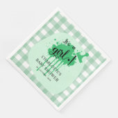 Es ist eine Girl Niedlich Pastel Green Gingham Bab Serviette (Ecke)