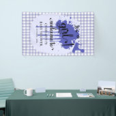 Es ist eine Girl Niedlich Pastel Navy Gingham Baby Banner (Messeveranstaltung)
