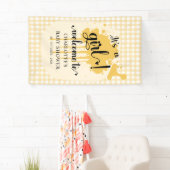 Es ist eine Girl Niedlich Pastel Orange Gingham Ba Banner (Insitu)