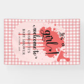 Es ist eine Girl Niedlich Pastel Red Gingham Baby  Banner (Horizontal)