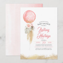 Es ist eine Girl Pampas Grass Pink Balloon Baby Du