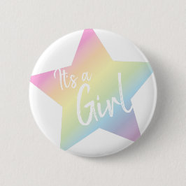 Es ist eine Girl Pastel Rainbow Star Baby Dusche Button