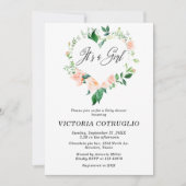 Es ist eine Girl Peach Baby Dusche Einladung (Vorderseite)