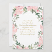 Es ist eine Girl pink Aquarell Flora Babydusche Einladung (Rückseite)