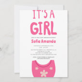 Es ist eine Girl Pink Baby Bib Babydusche Einladung (Vorderseite)
