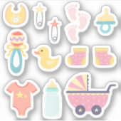 Es ist eine Girl Pink Baby Dusche Aufkleber (Vorderseite)