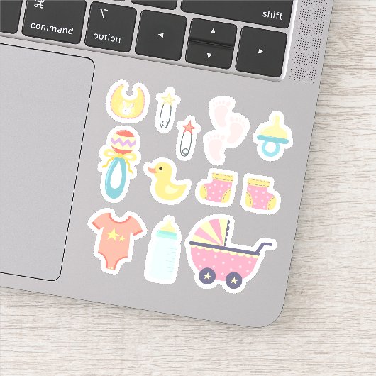 Es ist eine Girl Pink Baby Dusche Aufkleber (Detail)