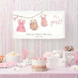 Es ist eine Girl Pink Baby Dusche Banner