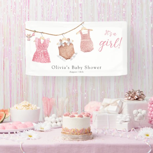 Es ist eine Girl Pink Baby Dusche Banner (Party)