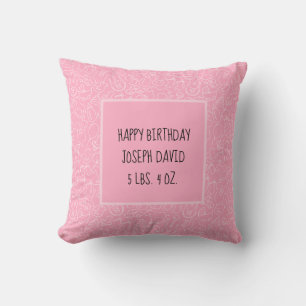 Es ist eine Girl Pink Babydusche Personalisiert Kissen