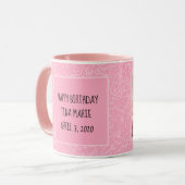 Es ist eine Girl Pink Babydusche Personalisiert Tasse (Vorderseite Links)