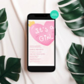 Es ist eine Girl Pink Balloon Baby Dusche Einladung