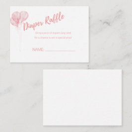 Es ist eine Girl Pink Balloons Diaper Raffle Card Begleitkarte