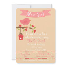 Es ist eine Girl Pink Bird Baby Shower Einladung