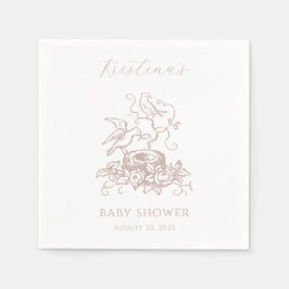 Es ist eine Girl Pink Bird Nest Baby Dusche Serviette