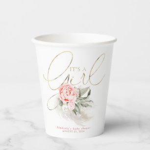 Es ist eine Girl-Pink-Blütenpampas-Grass-Baby-Dusc Pappbecher