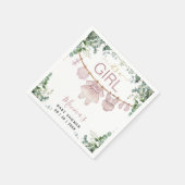Es ist eine Girl Pink Boho Kleidung Greenery Baby  Serviette (Ecke)