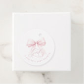 Es ist eine Girl Pink Bow Baby Dusche Geschenkanhänger (Beispiel)