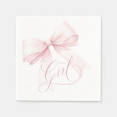 Es ist eine Girl Pink Bow Baby Dusche Serviette (Vorderseite)