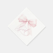 Es ist eine Girl Pink Bow Baby Dusche Serviette (Ecke)