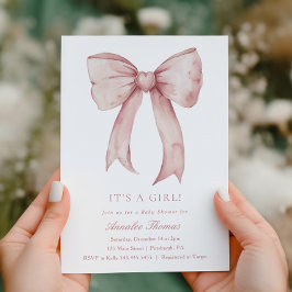 Es ist eine Girl Pink Bow Girl Baby Dusche Einladung