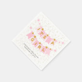 Es ist eine Girl Pink Bunting Flags Baby Dusche Serviette (Ecke)