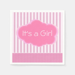 Es ist eine Girl Pink Cloud and Stripes Baby Dusch Serviette