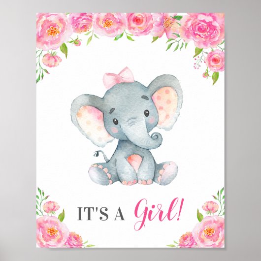 Es ist eine Girl Pink Elephant Girl Duschvorrichtu Poster (Vorne)