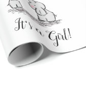Es ist eine Girl Pink Elephant Mother Babydusche Geschenkpapier (Rolleneckpunkt)