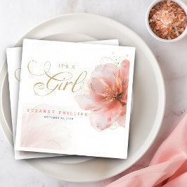 Es ist eine Girl Pink Gold Floral Modern Baby Dusc Serviette