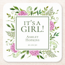 Es ist eine Girl Pink Hydrangeas Girl Baby Dusche