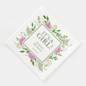 Es ist eine Girl Pink Hydrangeas Girl Baby Dusche Serviette (Ecke)