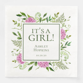 Es ist eine Girl Pink Hydrangeas Girl Baby Dusche Serviette