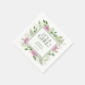 Es ist eine Girl Pink Hydrangeas Girl Baby Dusche Serviette (Ecke)