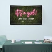 Es ist eine Girl Pink Neon Boxwood Baby Dusche Banner (Messeveranstaltung)
