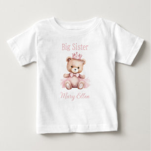 Es ist eine Girl Pink Princess Bär Big Sister Baby T-shirt