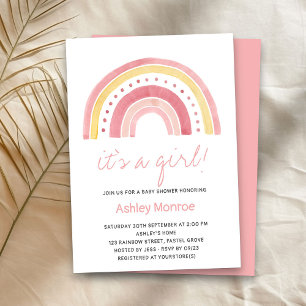 Es ist eine Girl Pink Rainbow Baby Shower Einladun Einladung