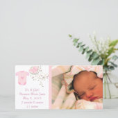 Es ist eine Girl Pink Raute Niedliche New Baby Ank Ankündigung (Stehend Vorderseite)
