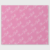 Es ist eine Girl Pink Script Baby Dusche Geschenkpapier (Flach)