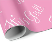 Es ist eine Girl Pink Script Baby Dusche Geschenkpapier (Rolleneckpunkt)