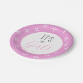 Es ist eine Girl Pink Star Pattern Baby Dusche Pappteller (Schrägansicht)