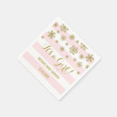 Es ist eine Girl Pink Stripes Gold Snow Baby Dusch Serviette (Ecke)