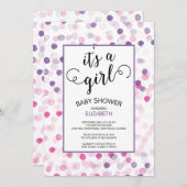 Es ist eine Girl Polka Dot Girls Baby Dusche Einla Einladung (Vorne/Hinten)