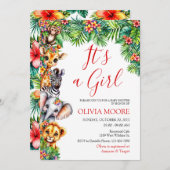 Es ist eine Girl Safari Baby Dusche Einladung (Vorne/Hinten)