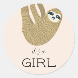 Es ist eine Girl Sloth Runder Aufkleber