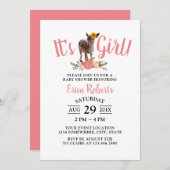 Es ist eine Girl-Sonnenblumendusche Einladung (Vorne/Hinten)