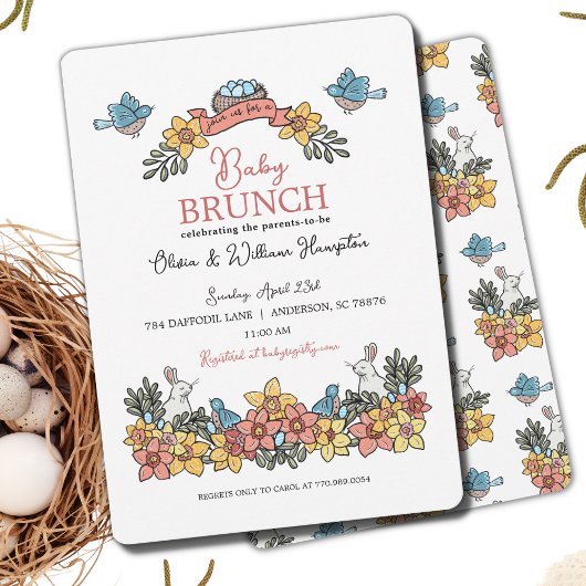 Es ist eine Girl Springtime Brunch Baby Dusche Einladung